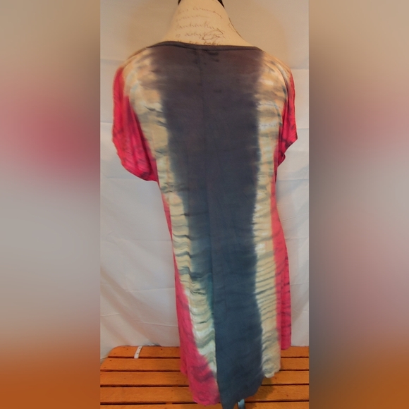 T Party Tie Dye Midi Dress / Swim Cover Up Size Large - Picture 2 of 8